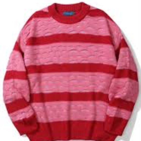 Y2K red ripped Sweater - Picture 1 of 2